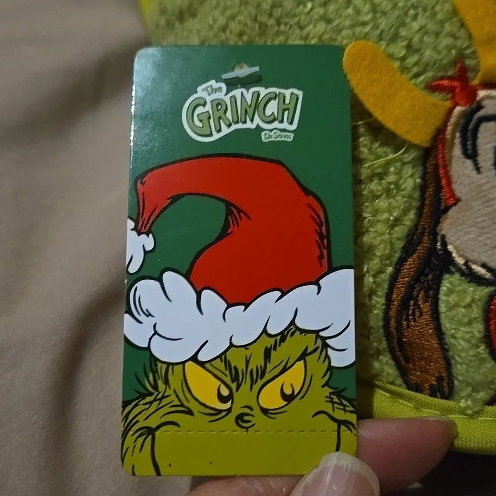 Grinch and Max Green Slippers - Kids Size 2-3